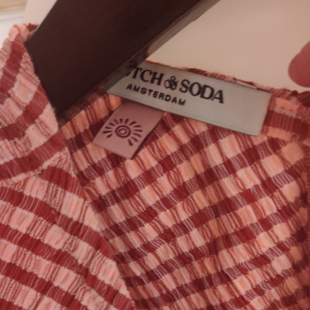 Scotch & Soda Red Checkered Backless Dress - Picture 4 of 10